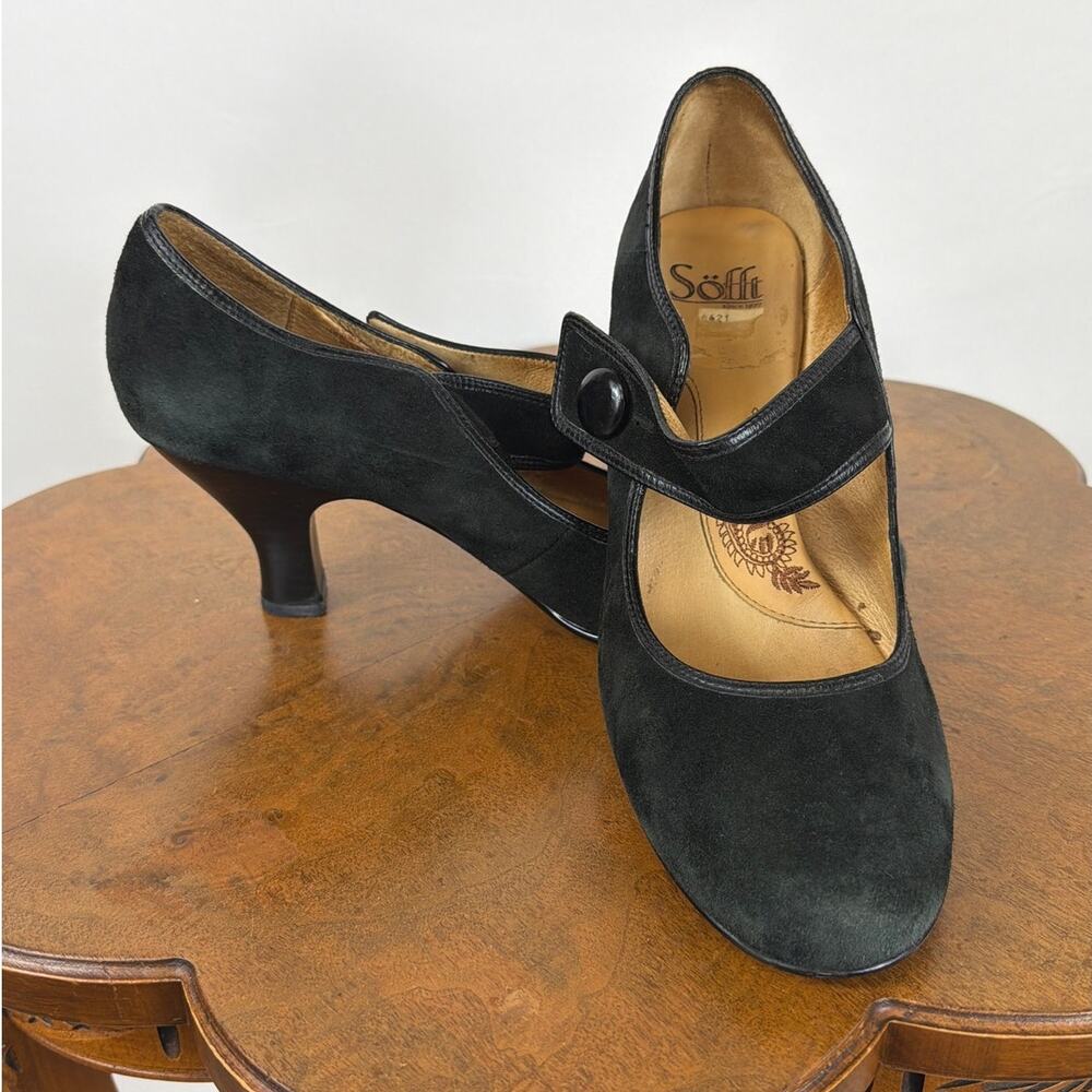 Sofft Black Button Closure 3 Inch Heel Ankle Boots Booties Size 10